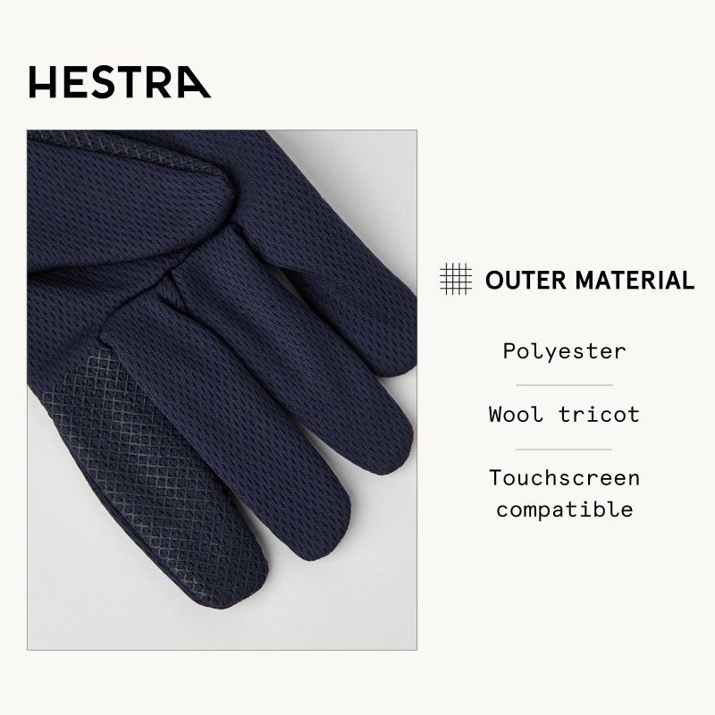 Hestra Touch Point Dry Wool Liner - Machine Washable, Touch Screen Compatible Liner for Additional Layering Or As A Thin Glove - Navy - 10 - Image 3